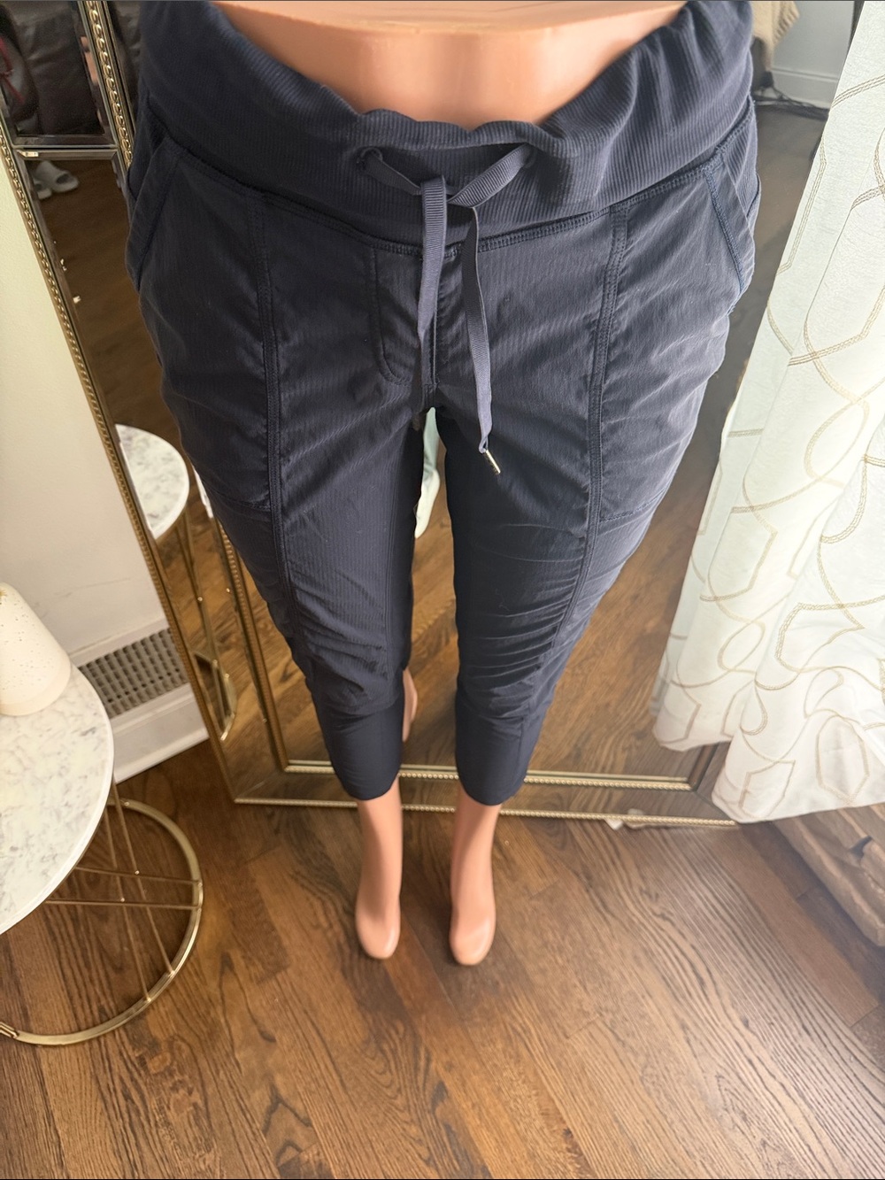 lululemon athletica Navy Cropped Corduroy Drawstring Joggers